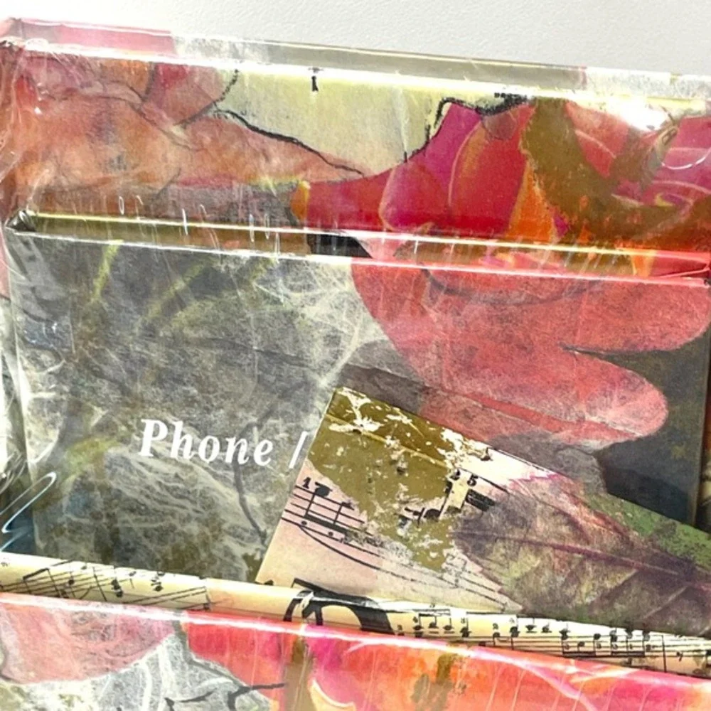 NEW Floral Music Note Stationary Set Heart Picture Frame Notebook   Address Book
